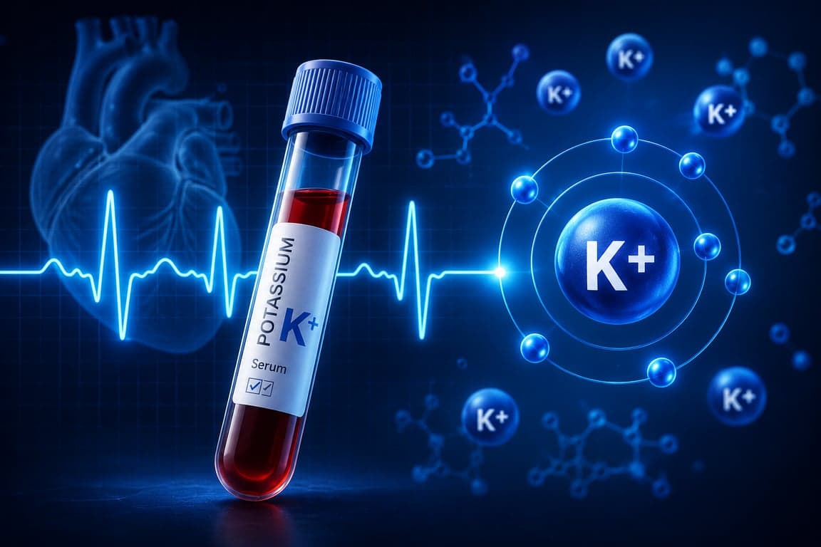 3D medical illustration showing an ECG heartbeat line, representing potassium's critical role in maintaining a steady heart rhythm.