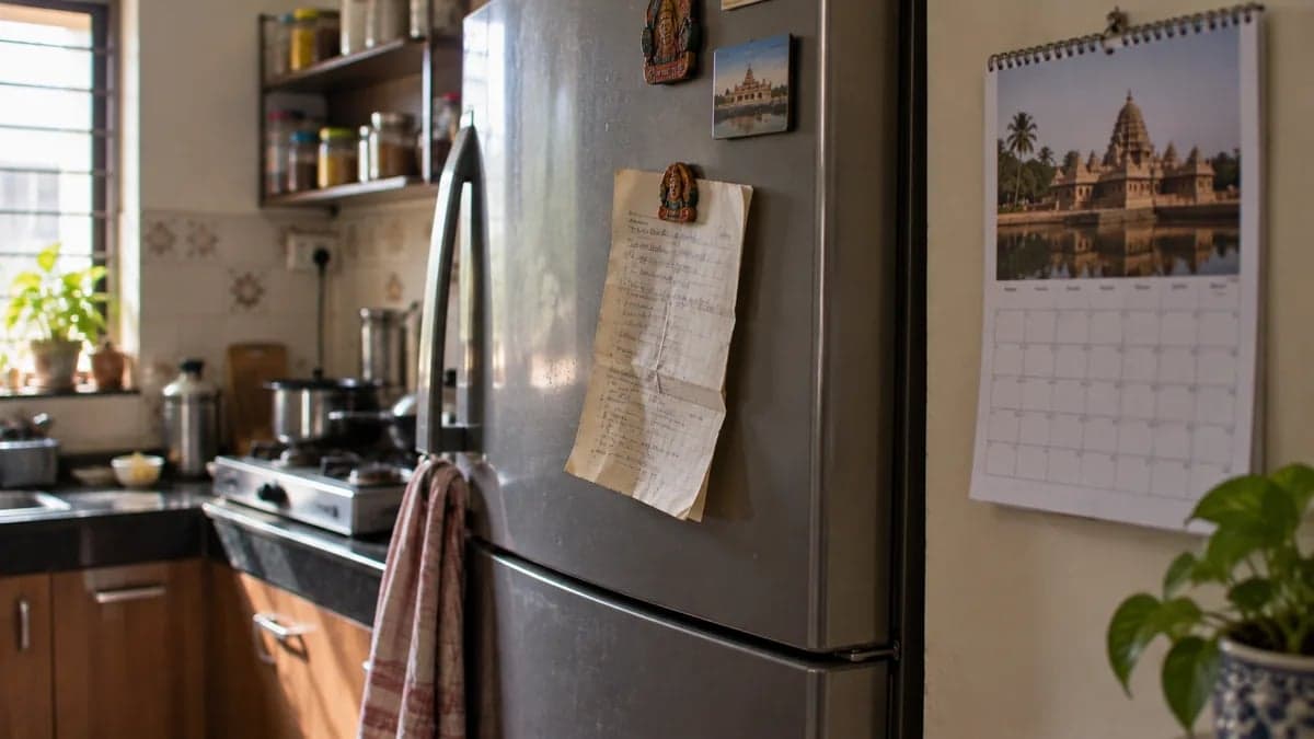 A prescription with a follow-up instruction left on the fridge at home and forgotten