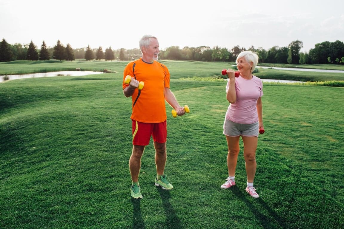 Active seniors exercising for bone health and fracture prevention