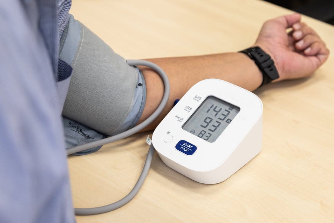checking blood pressure at doctor s office