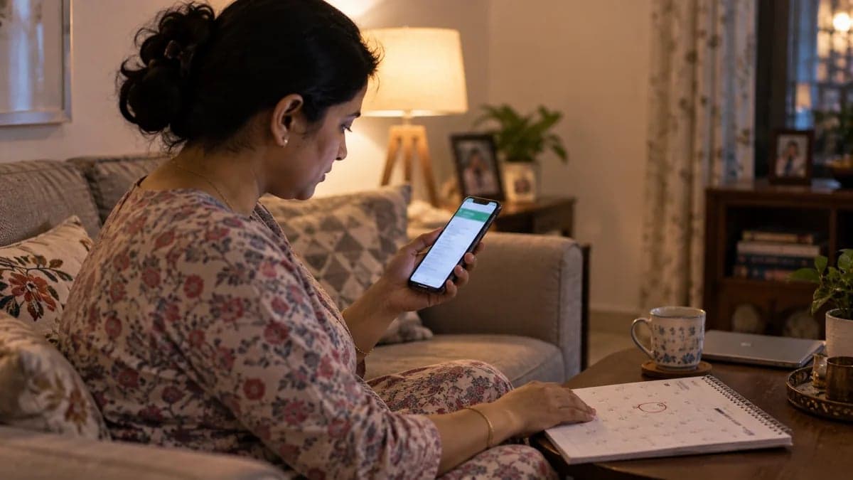 A patient looking up a clinic's website on her phone late at night