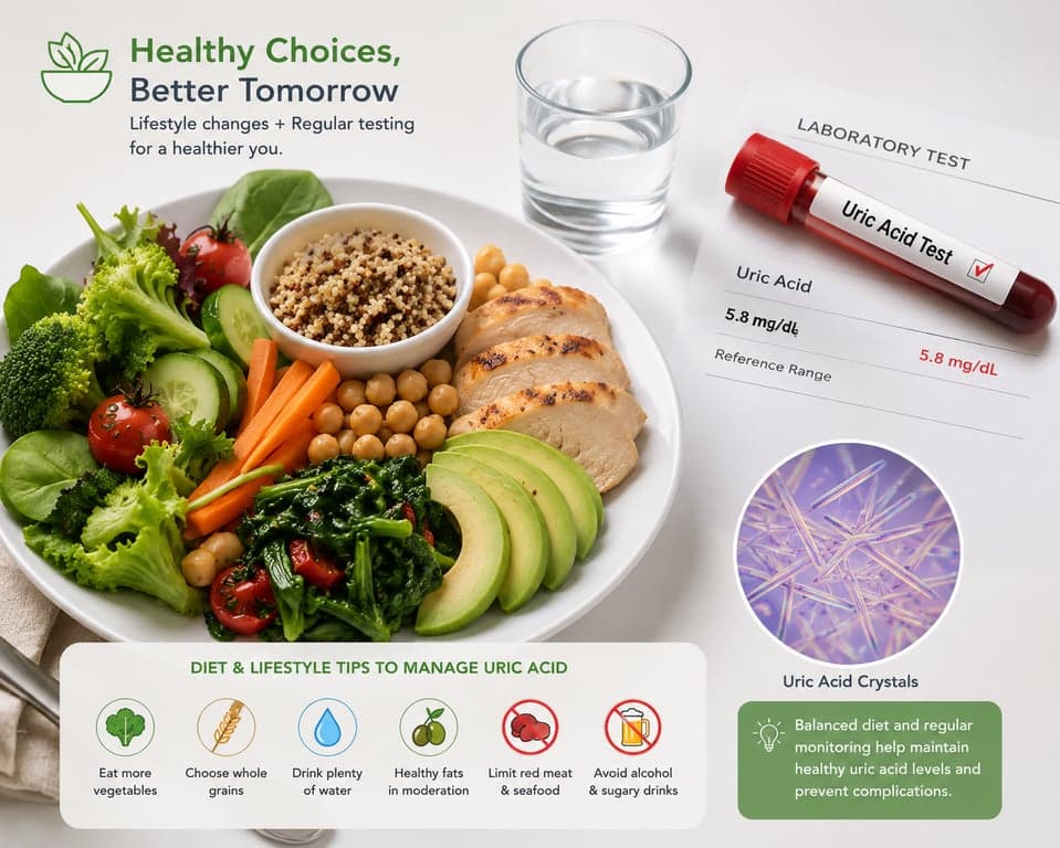 Uric Acid Test: Healthy Diet, Blood Test & Lifestyle Tips to Manage Uric Acid Levels